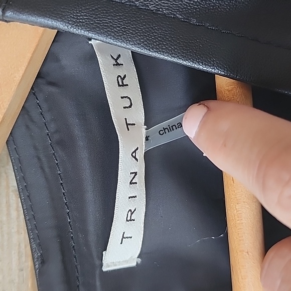 Trina Turk Leather Busted V-neck Mini Dress Size 4 - Picture 3 of 12